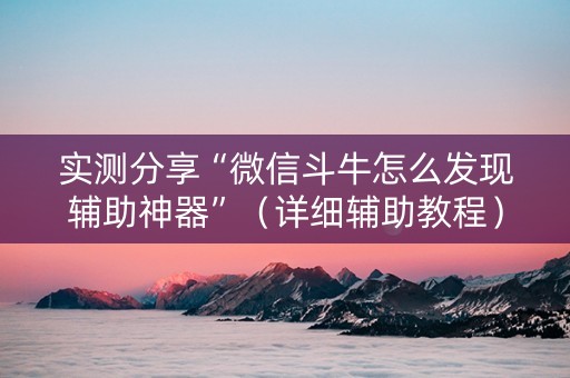 实测分享“微信斗牛怎么发现辅助神器”（详细辅助教程）-哔哩哔哩