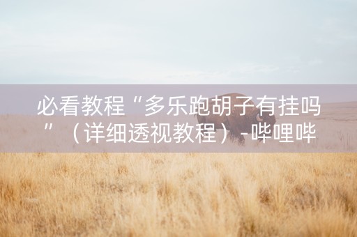必看教程“多乐跑胡子有挂吗”（详细透视教程）-哔哩哔哩