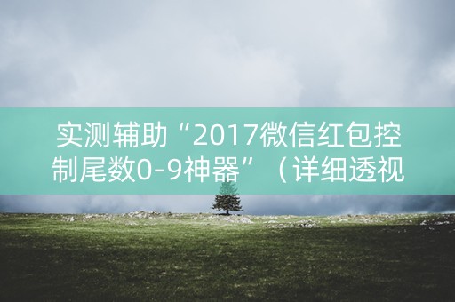 实测辅助“2017微信红包控制尾数0-9神器”（详细透视教程）-哔哩哔哩