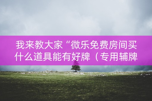 我来教大家“微乐免费房间买什么道具能有好牌（专用辅牌神器免安装）