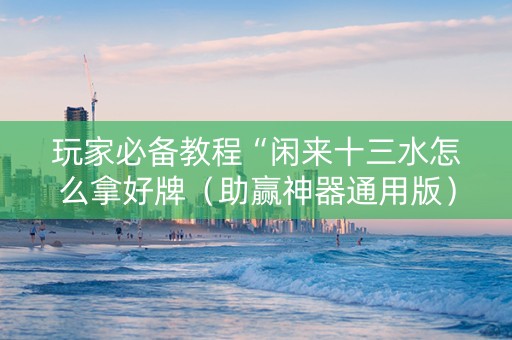 玩家必备教程“闲来十三水怎么拿好牌（助赢神器通用版）