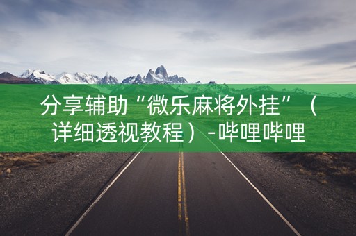 分享辅助“微乐麻将外挂”（详细透视教程）-哔哩哔哩