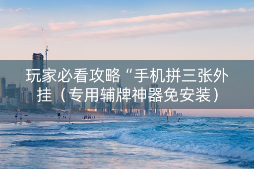 玩家必看攻略“手机拼三张外挂（专用辅牌神器免安装）