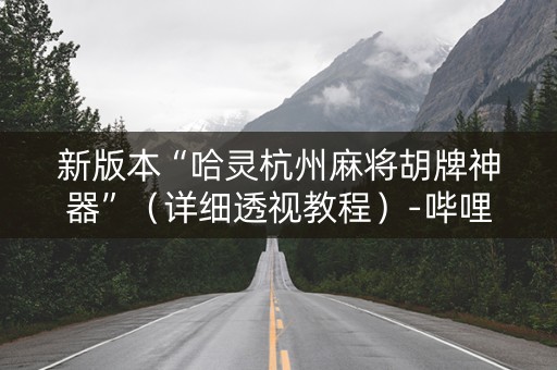 新版本“哈灵杭州麻将胡牌神器”（详细透视教程）-哔哩哔哩