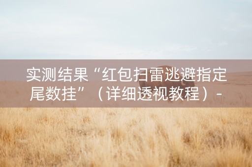 实测结果“红包扫雷逃避指定尾数挂”（详细透视教程）-哔哩哔哩