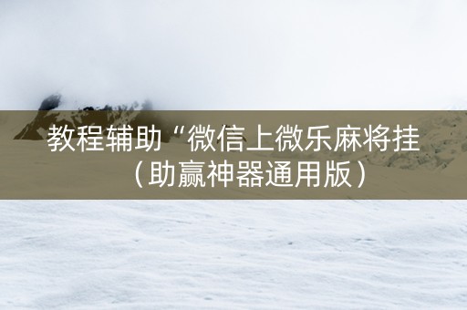 教程辅助“微信上微乐麻将挂（助赢神器通用版）