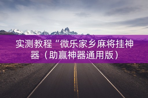 实测教程“微乐家乡麻将挂神器（助赢神器通用版）
