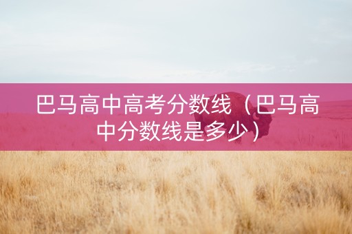 巴马高中高考分数线（巴马高中分数线是多少）