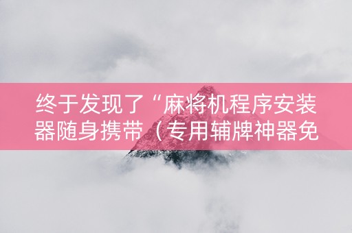 终于发现了“麻将机程序安装器随身携带（专用辅牌神器免安装）