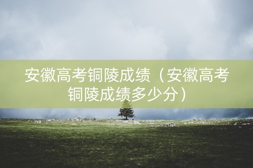 安徽高考铜陵成绩（安徽高考铜陵成绩多少分）