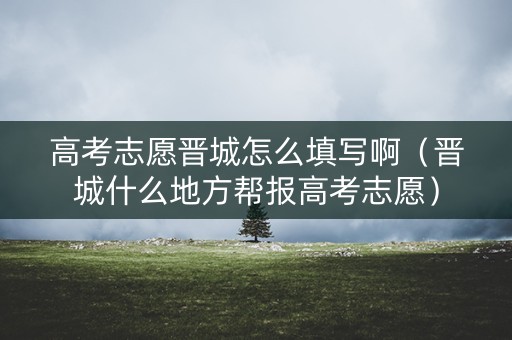 高考志愿晋城怎么填写啊（晋城什么地方帮报高考志愿）