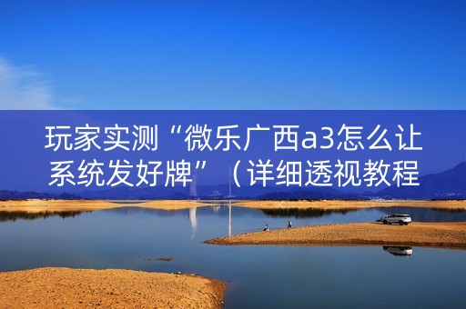 玩家实测“微乐广西a3怎么让系统发好牌”（详细透视教程）-哔哩哔哩