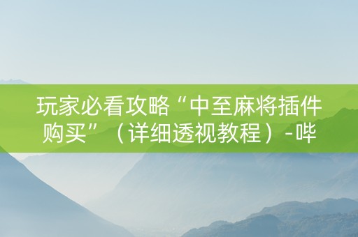 玩家必看攻略“中至麻将插件购买”（详细透视教程）-哔哩哔哩