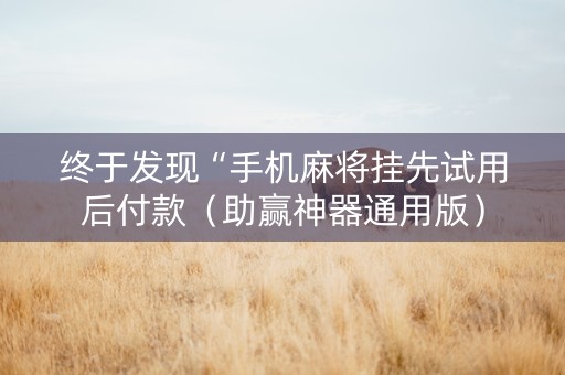 终于发现“手机麻将挂先试用后付款（助赢神器通用版）