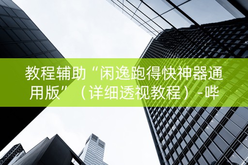 教程辅助“闲逸跑得快神器通用版”（详细透视教程）-哔哩哔哩