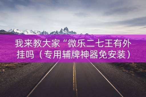 我来教大家“微乐二七王有外挂吗（专用辅牌神器免安装）