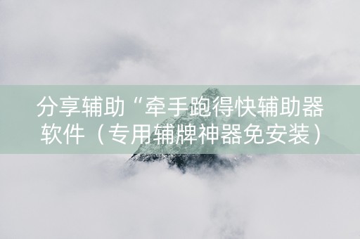 分享辅助“牵手跑得快辅助器软件（专用辅牌神器免安装）