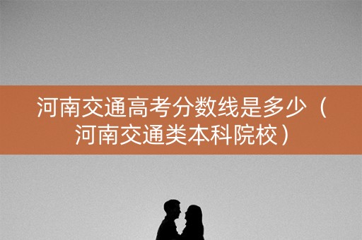 河南交通高考分数线是多少（河南交通类本科院校）