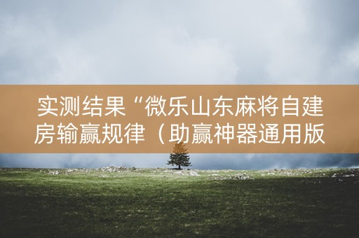 实测结果“微乐山东麻将自建房输赢规律（助赢神器通用版）