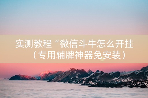 实测教程“微信斗牛怎么开挂（专用辅牌神器免安装）