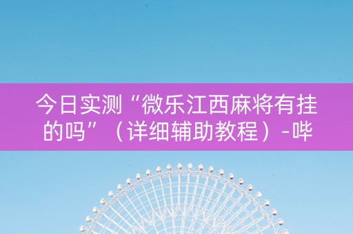今日实测“微乐江西麻将有挂的吗”（详细辅助教程）-哔哩哔哩
