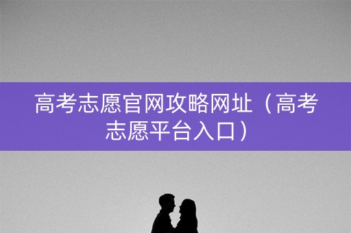 高考志愿官网攻略网址（高考志愿平台入口）