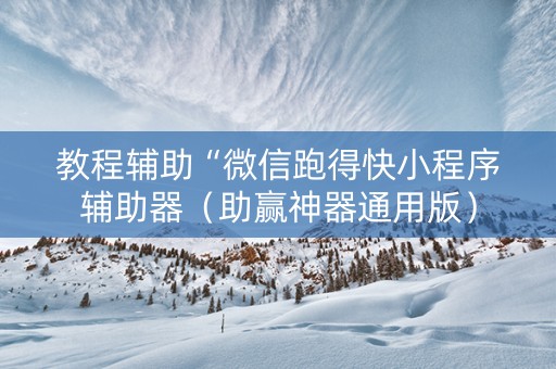 教程辅助“微信跑得快小程序辅助器（助赢神器通用版）