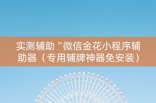 实测辅助“微信金花小程序辅助器（专用辅牌神器免安装）