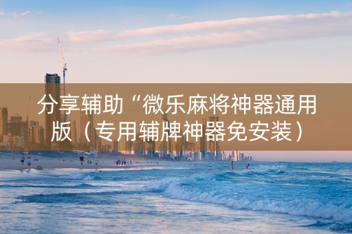 分享辅助“微乐麻将神器通用版（专用辅牌神器免安装）