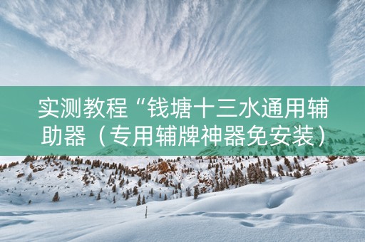 实测教程“钱塘十三水通用辅助器（专用辅牌神器免安装）