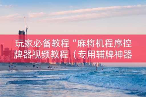 玩家必备教程“麻将机程序控牌器视频教程（专用辅牌神器免安装）