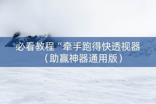 必看教程“牵手跑得快透视器（助赢神器通用版）