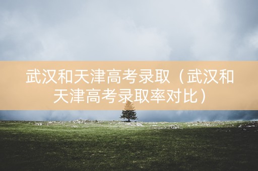 武汉和天津高考录取（武汉和天津高考录取率对比）