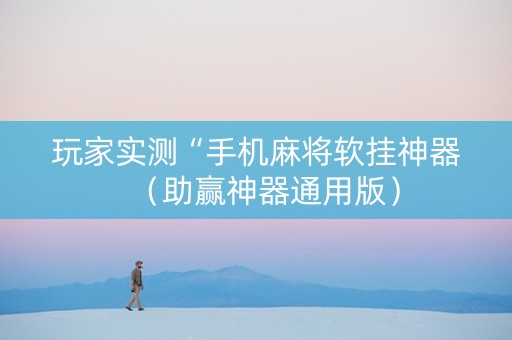 玩家实测“手机麻将软挂神器（助赢神器通用版）