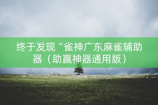 终于发现“雀神广东麻雀辅助器（助赢神器通用版）