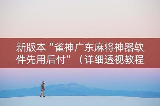 新版本“雀神广东麻将神器软件先用后付”（详细透视教程）-哔哩哔哩