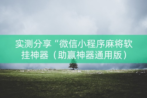 实测分享“微信小程序麻将软挂神器（助赢神器通用版）