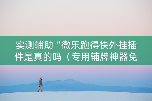 实测辅助“微乐跑得快外挂插件是真的吗（专用辅牌神器免安装）