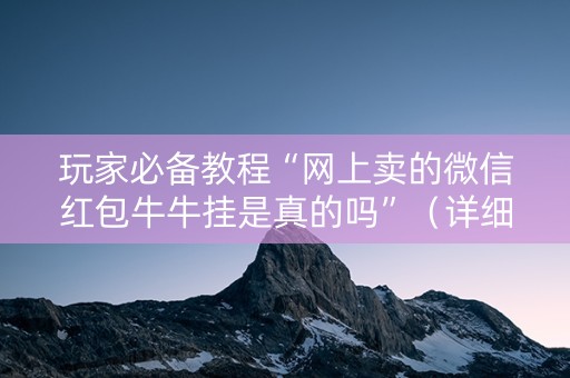 玩家必备教程“网上卖的微信红包牛牛挂是真的吗”（详细透视教程）-哔哩哔哩
