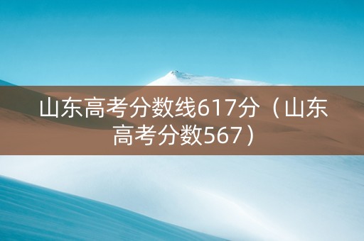 山东高考分数线617分（山东高考分数567）