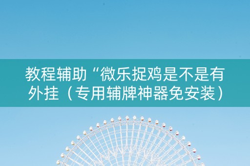 教程辅助“微乐捉鸡是不是有外挂（专用辅牌神器免安装）