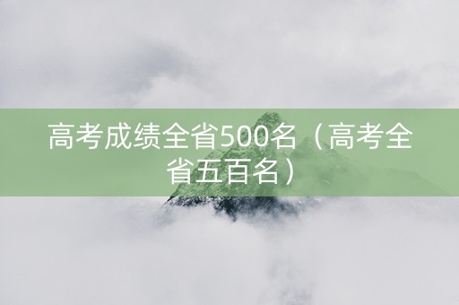 高考成绩全省500名（高考全省五百名）
