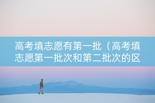 高考填志愿有第一批（高考填志愿第一批次和第二批次的区别）