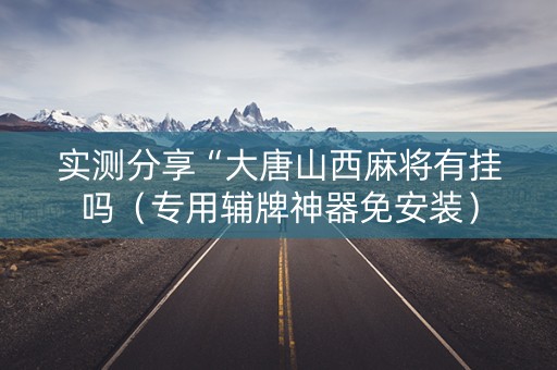 实测分享“大唐山西麻将有挂吗（专用辅牌神器免安装）