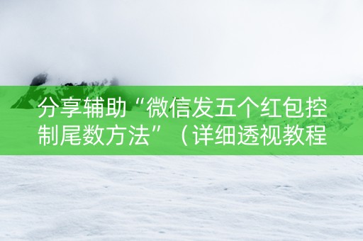 分享辅助“微信发五个红包控制尾数方法”（详细透视教程）-哔哩哔哩
