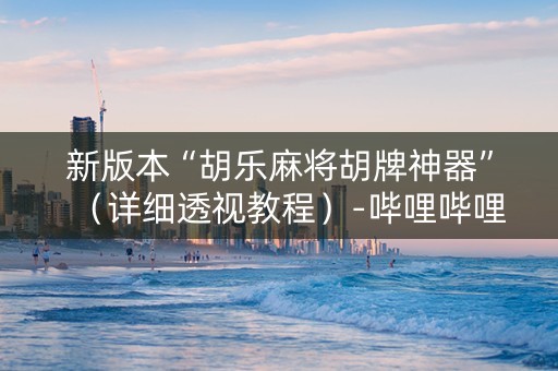 新版本“胡乐麻将胡牌神器”（详细透视教程）-哔哩哔哩