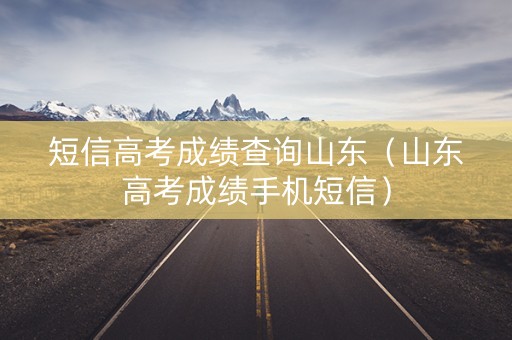 短信高考成绩查询山东（山东高考成绩手机短信）
