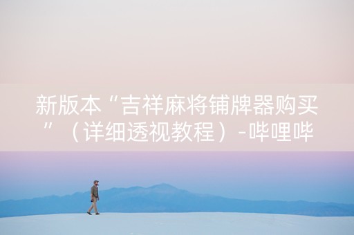 新版本“吉祥麻将铺牌器购买”（详细透视教程）-哔哩哔哩