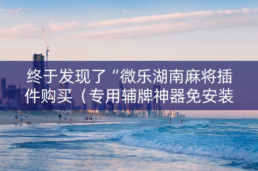 终于发现了“微乐湖南麻将插件购买（专用辅牌神器免安装）