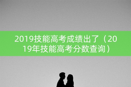 2019技能高考成绩出了（2019年技能高考分数查询）
